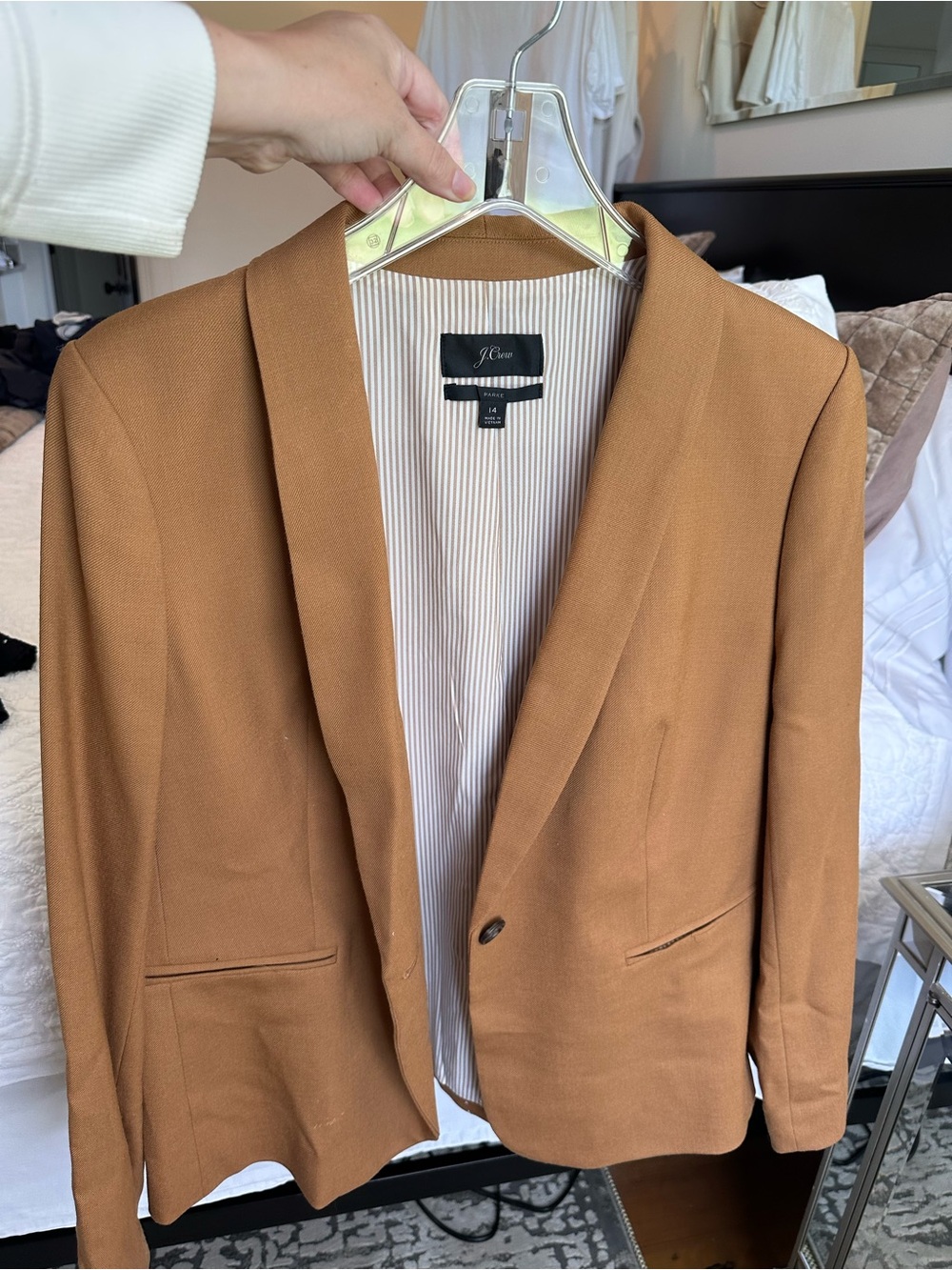 J. Crew women’s Parke Blazer in Camel Brown